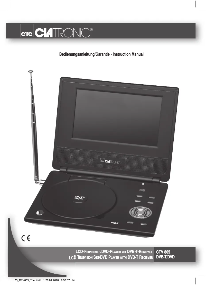 Page 1 of the manual User Manual Clatronic CTV 805