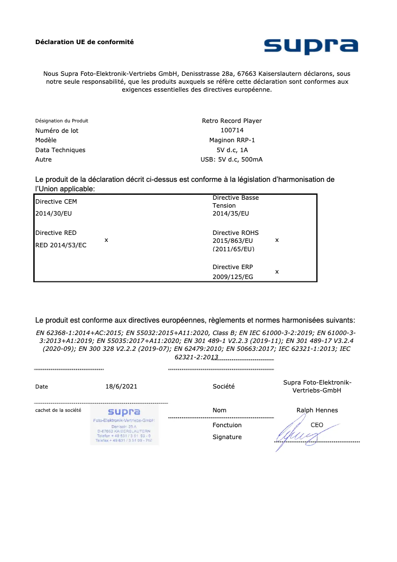 Page 1 of the manual User Manual Maginon RRP-1