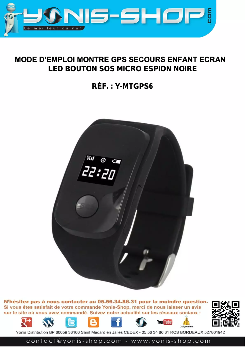 First page image of the manual for Y-MTGPS6