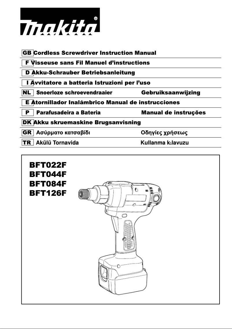 Page 1 of the manual User Manual Makita BFT022F