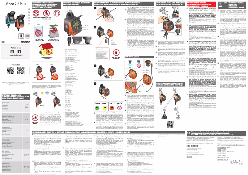 Page 1 of the manual User Manual Claber Aquauno Video-2 Plus 8412