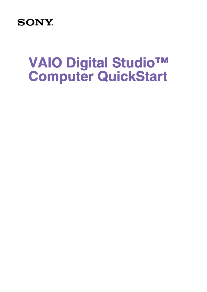 First page image of the manual for Vaio PCV-RX590G