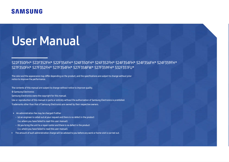 First page image of the manual for S27F350FH