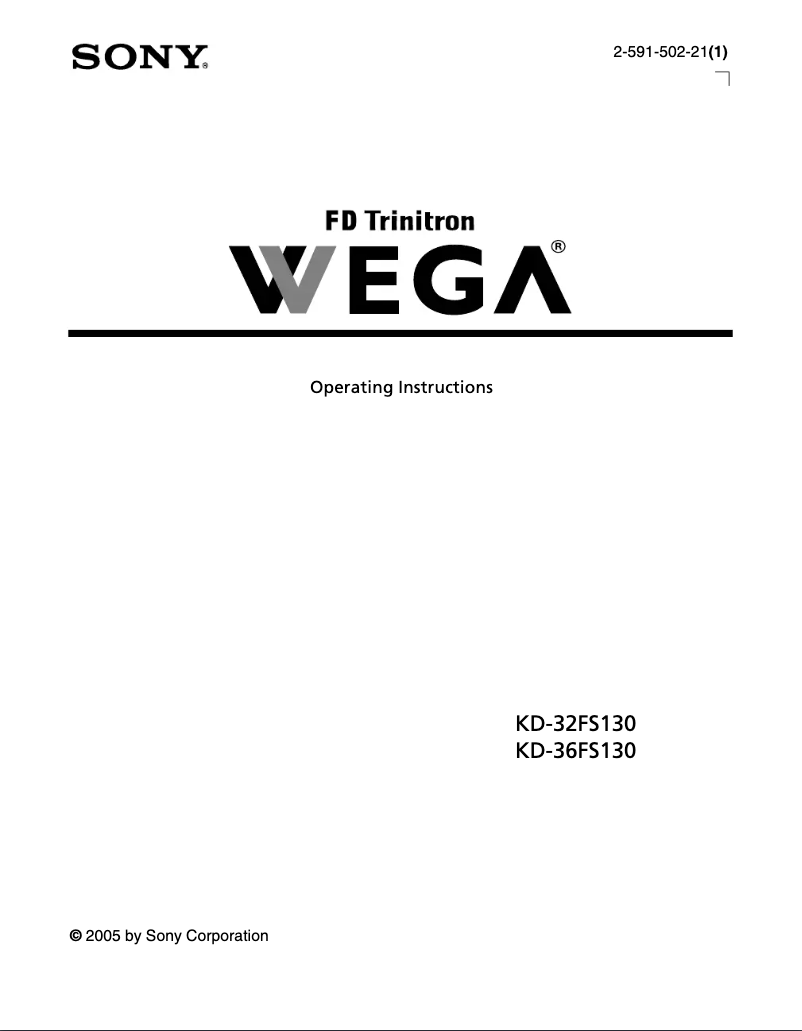 First page image of the manual for KD-36FS130