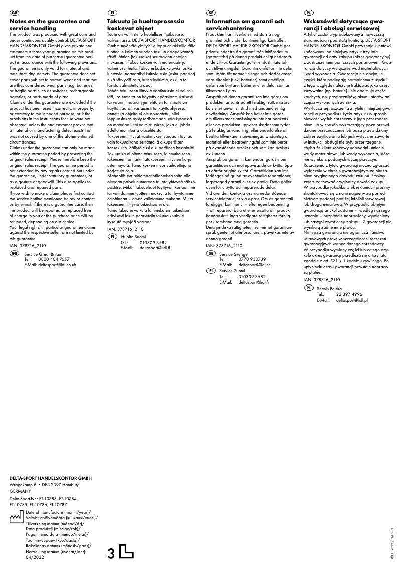 First page image of the manual for IAN 378716