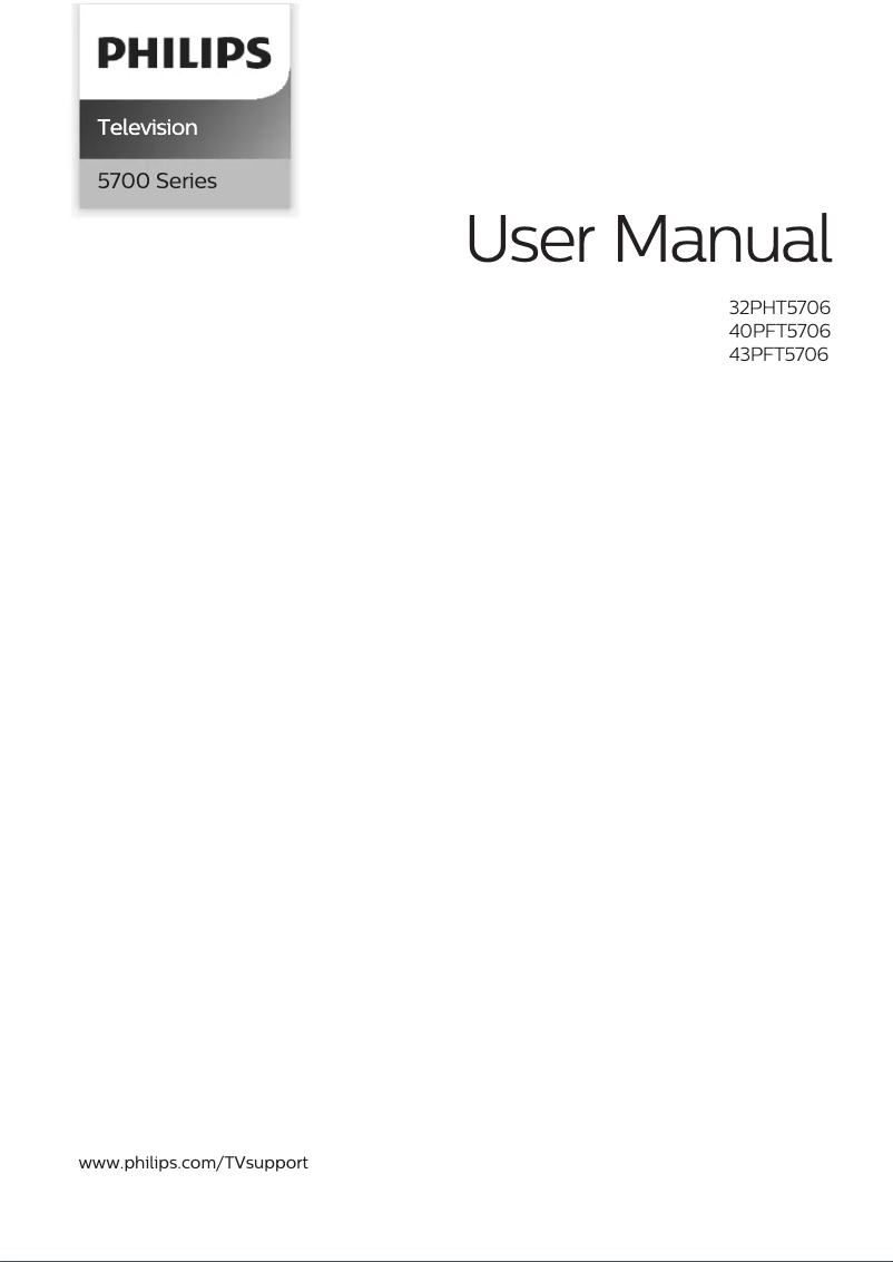 First page image of the manual for 40PFT5706