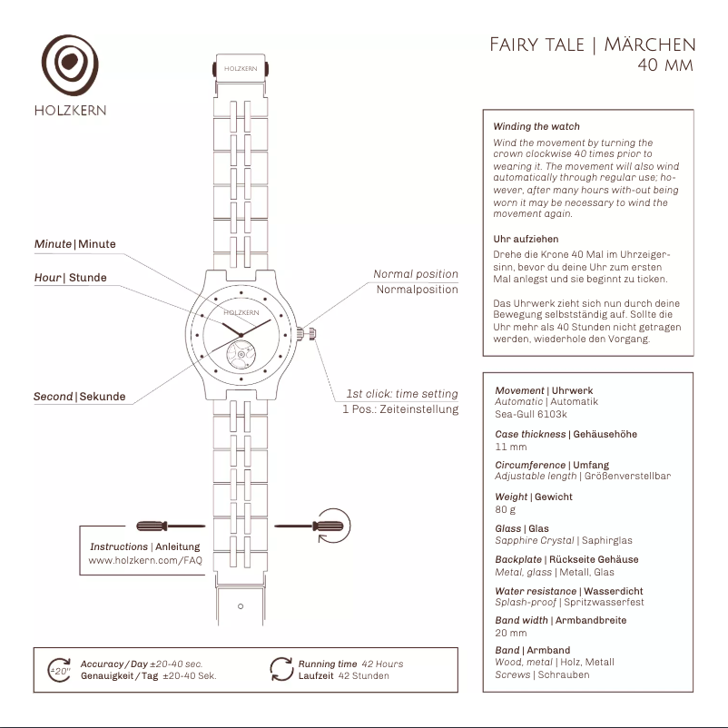 Page 1 of the manual User Manual Holzkern Aschenputtel