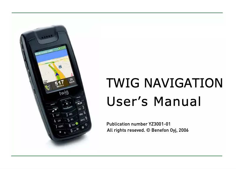 First page image of the manual for Twig Navigation