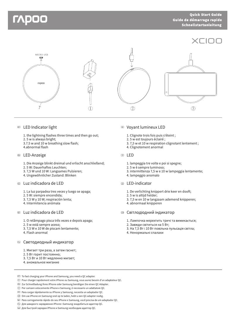 Page 1 of the manual User Manual Rapoo XC100