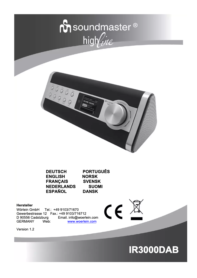 First page image of the manual for IR3000DAB