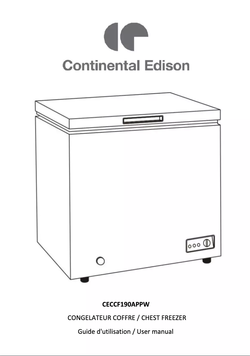 Page 1 of the manual User Manual Continental Edison CECCF190APPW