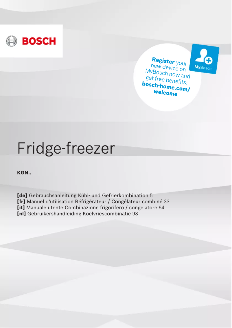 Page 1 of the manual User Manual Bosch KGN39EIBF