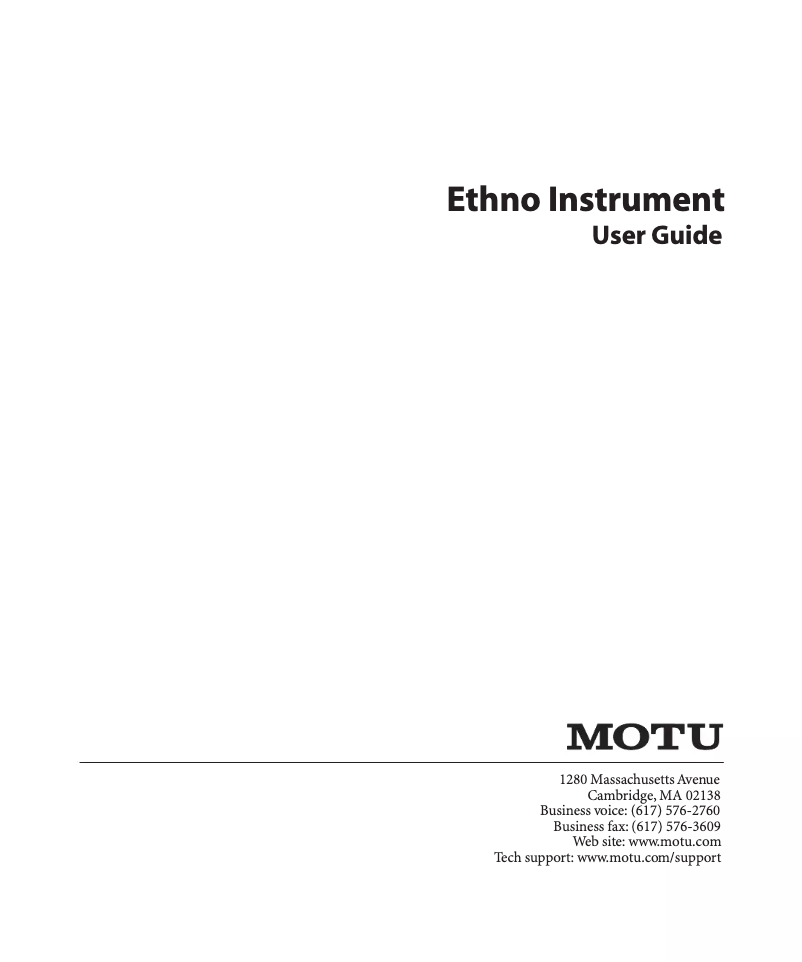 First page image of the manual for Ethno Instrument 2