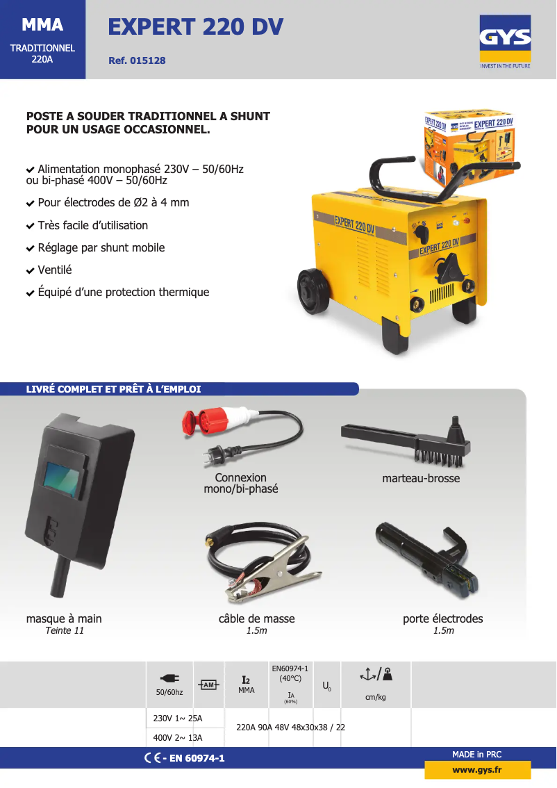 First page image of the manual for Expert 220 DV