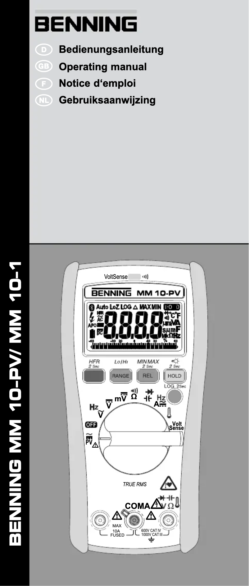 Page 1 of the manual User Manual BENNING MM 10-1