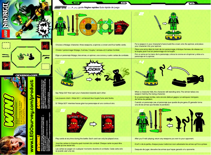 First page image of the manual for Ninjago 9574