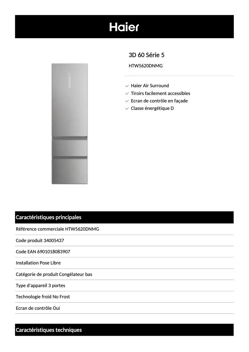 First page image of the manual for HTW5620DNMG