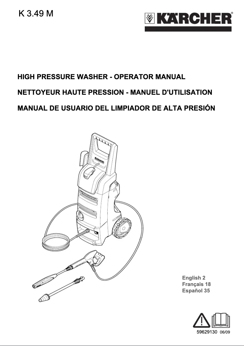 Page 1 de la notice Manuel utilisateur Kärcher K3 49M