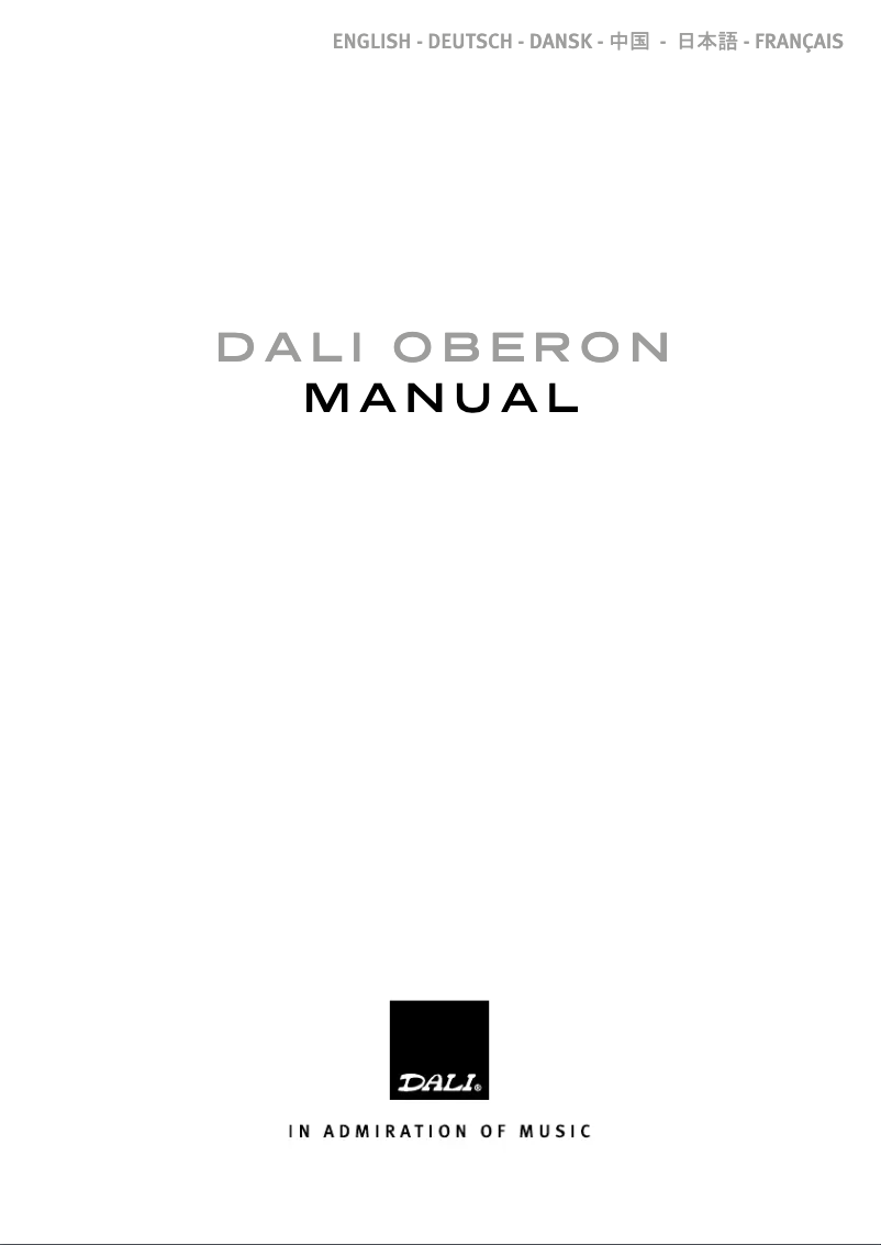 First page image of the manual for Dali Oberon Vokal