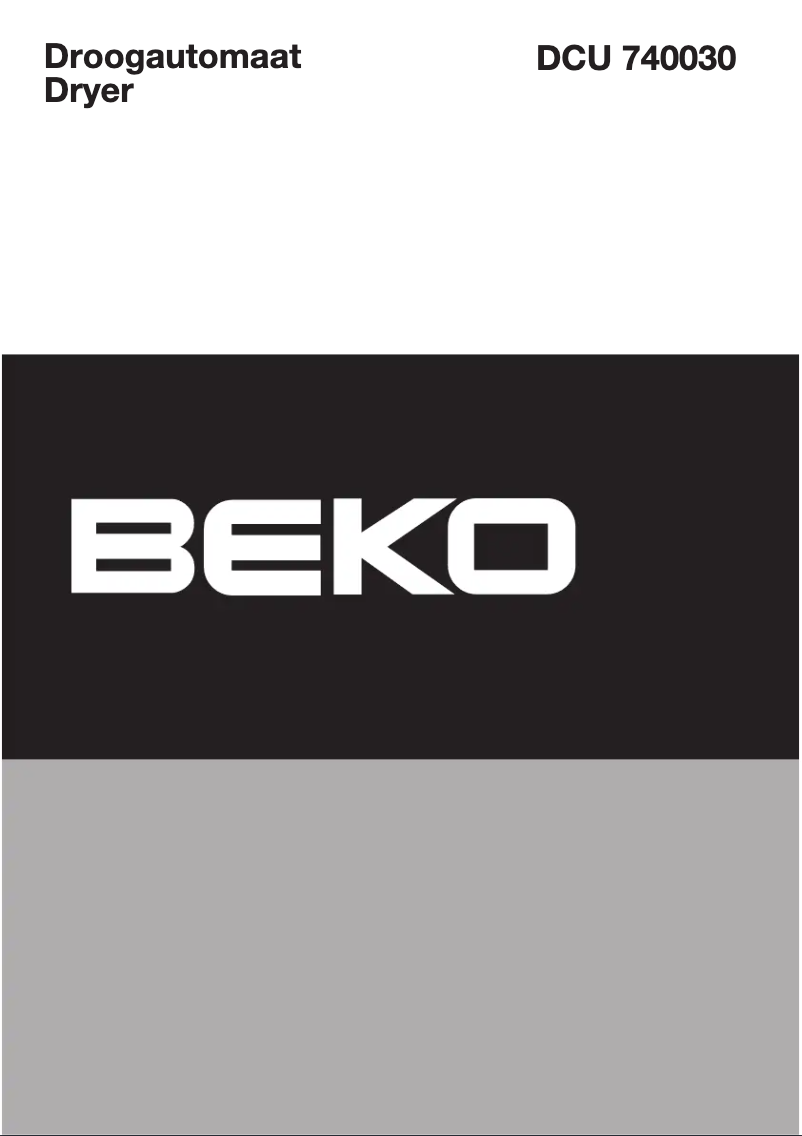 Page 1 of the manual User Manual Beko DCU 740030