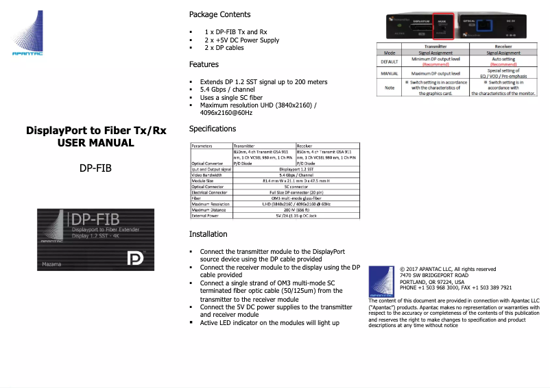 First page image of the manual for DP-FIB