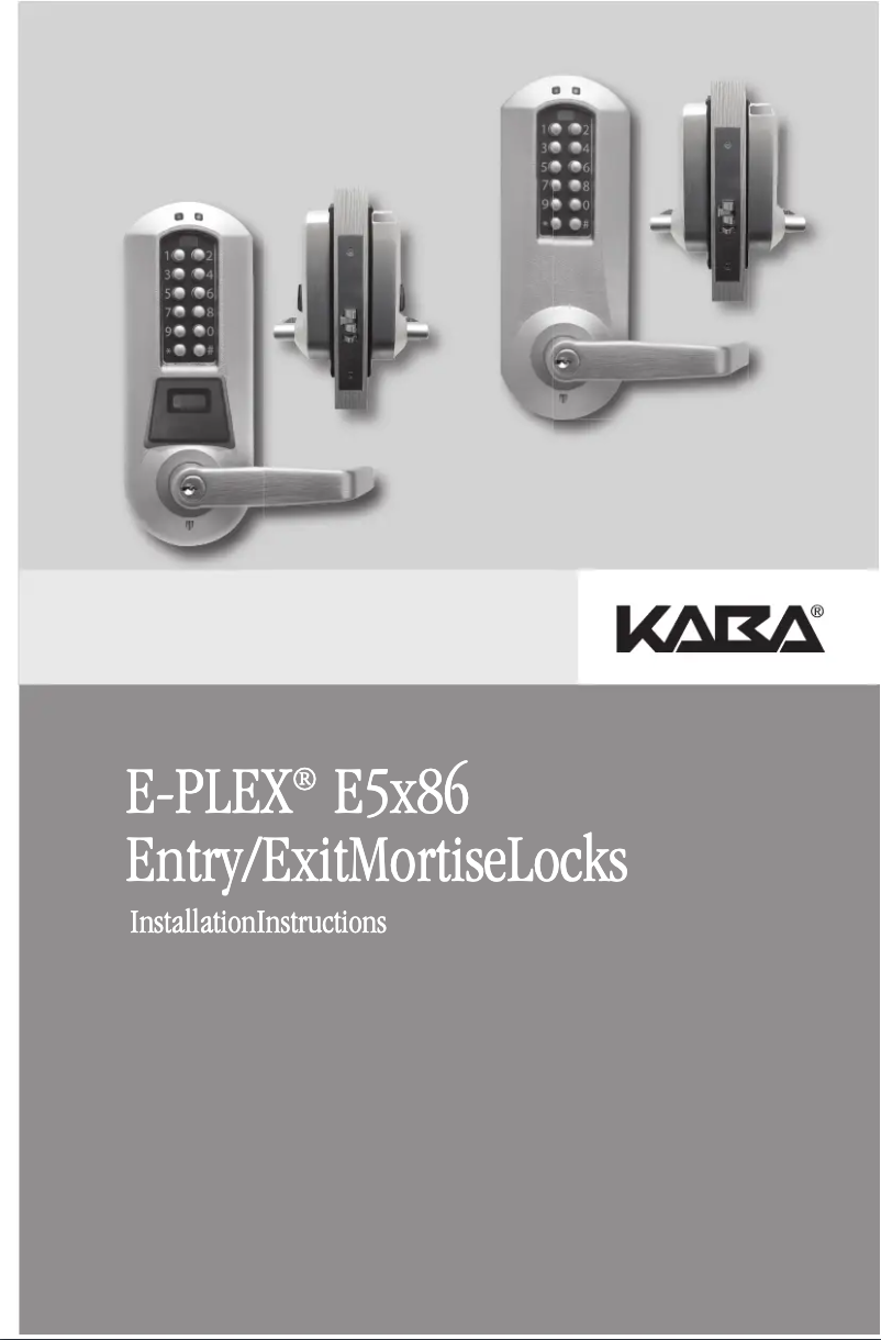 Page 1 of the manual User Manual Dormakaba E-Plex 5x86