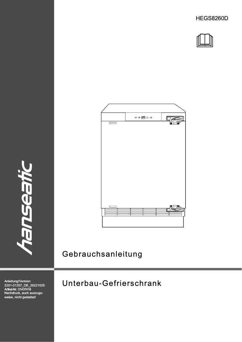 Page 1 of the manual User Manual Hanseatic HEGS8260D