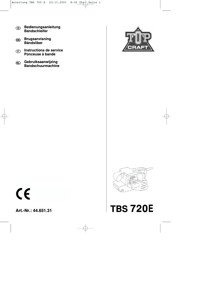Image de la première page du manuel de l'appareil TCB 720 E