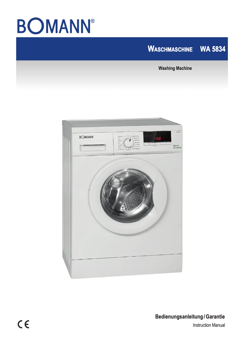 First page image of the manual for WA 5834