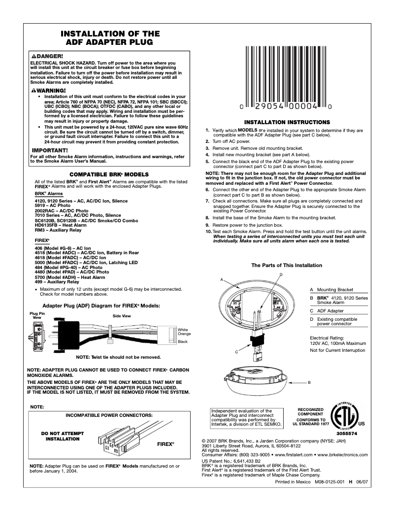 First page image of the manual for ADF-12