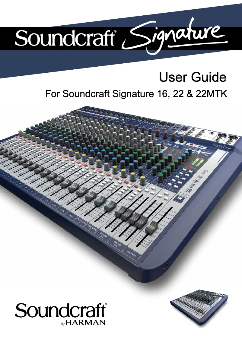 Page 1 of the manual User Manual Soundcraft Signature 16