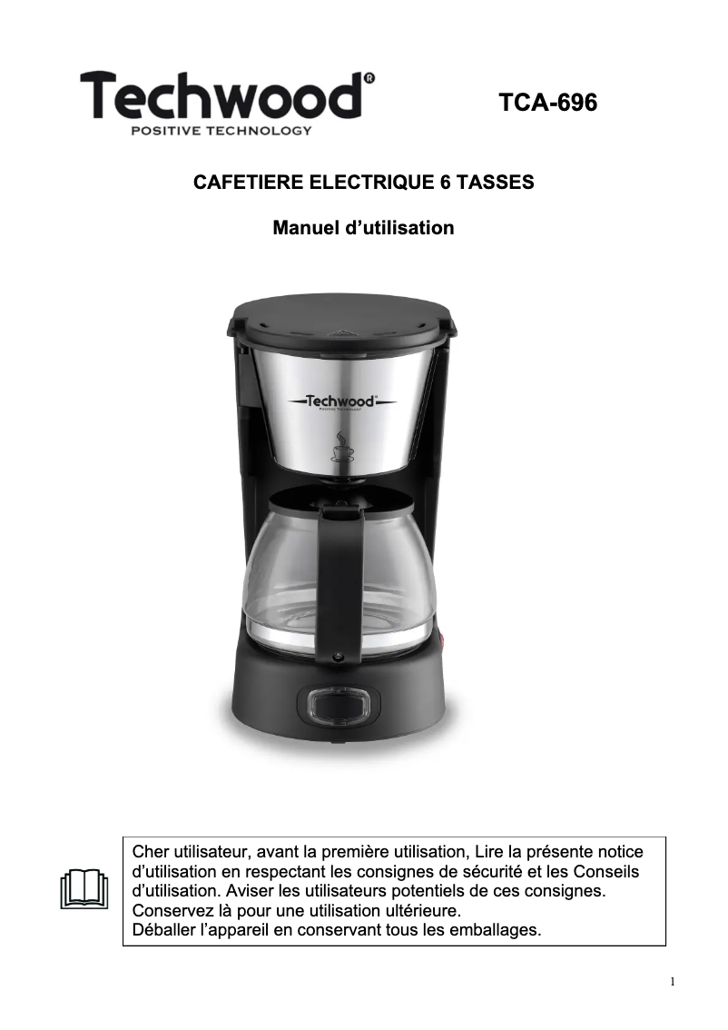 Page 1 of the manual User Manual Techwood TCA-687