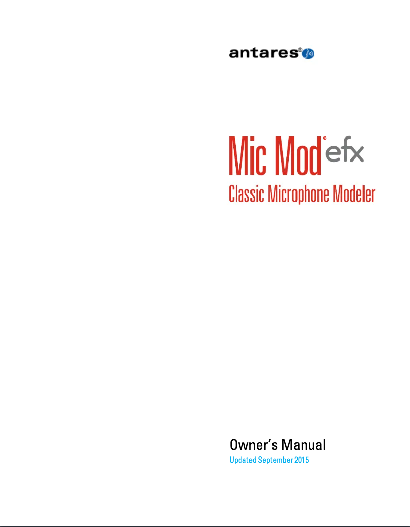 First page image of the manual for Mic Mod EFX