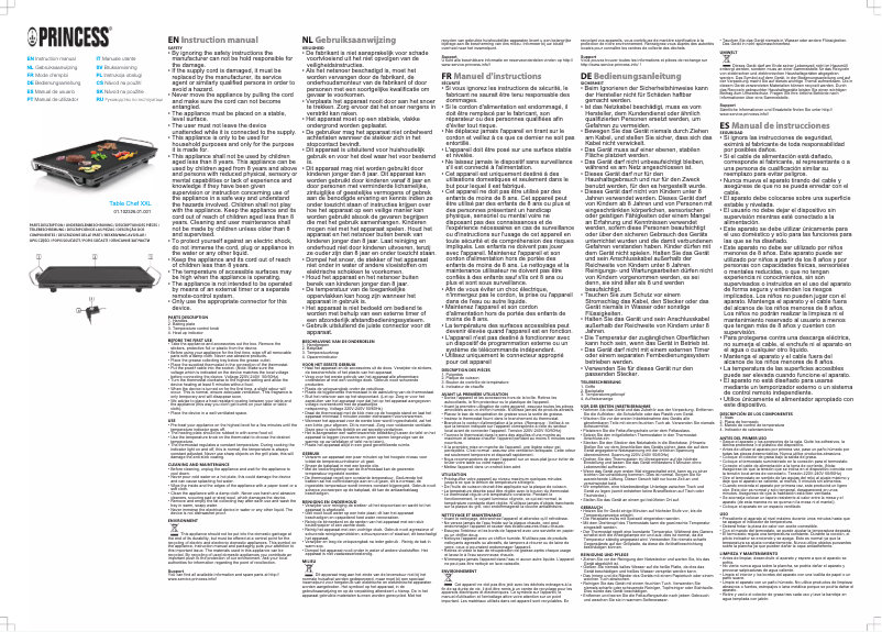 First page image of the manual for Table Chef XXL 102326