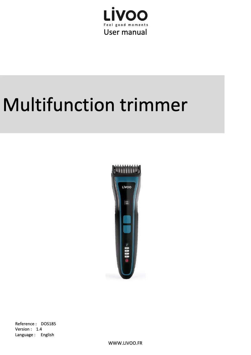 Page 1 of the manual User Manual Livoo DOS185