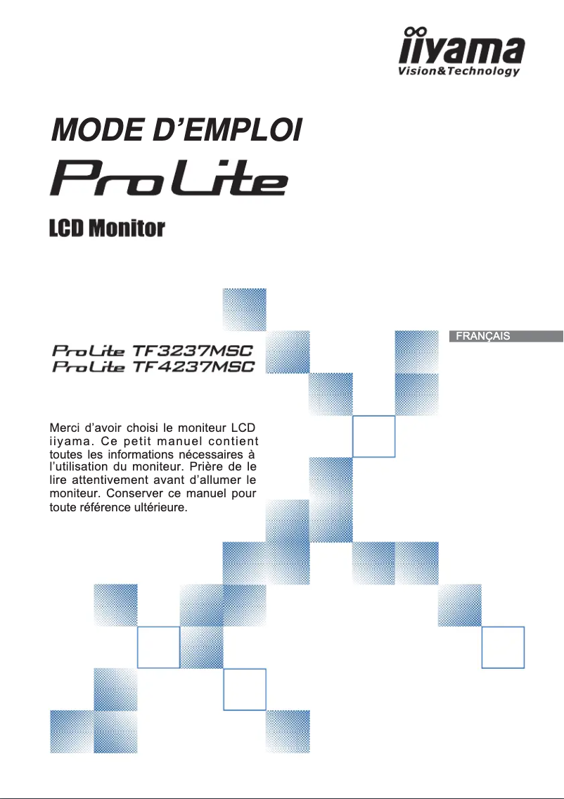 Page 1 of the manual User Manual Iiyama ProLite TF3237MSC