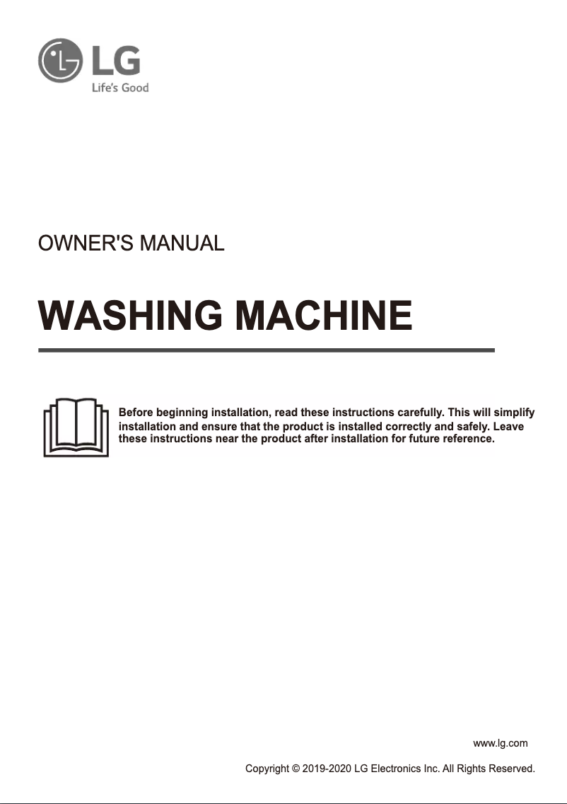 Page 1 of the manual User Manual LG WT16BSB