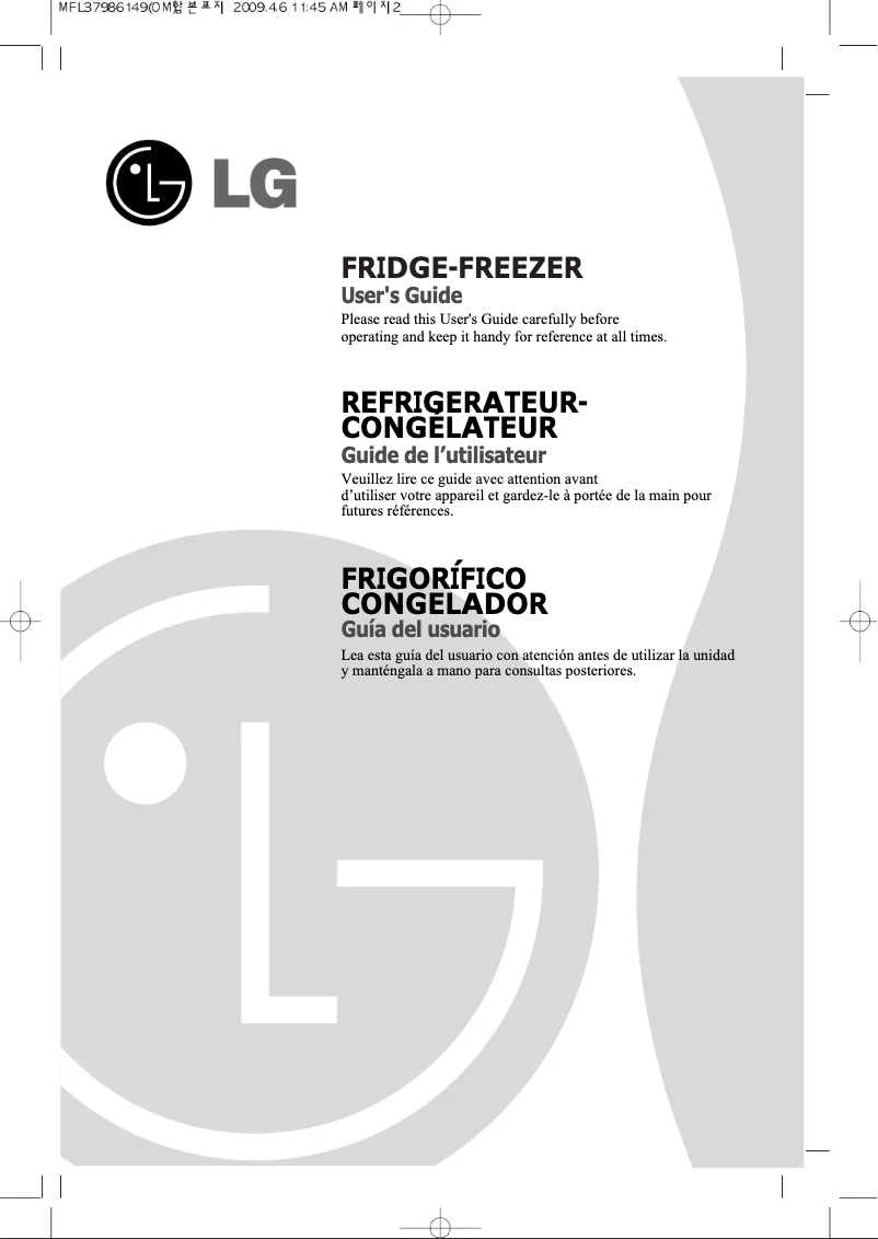 Page 1 of the manual User Manual LG GR-B4595ACM