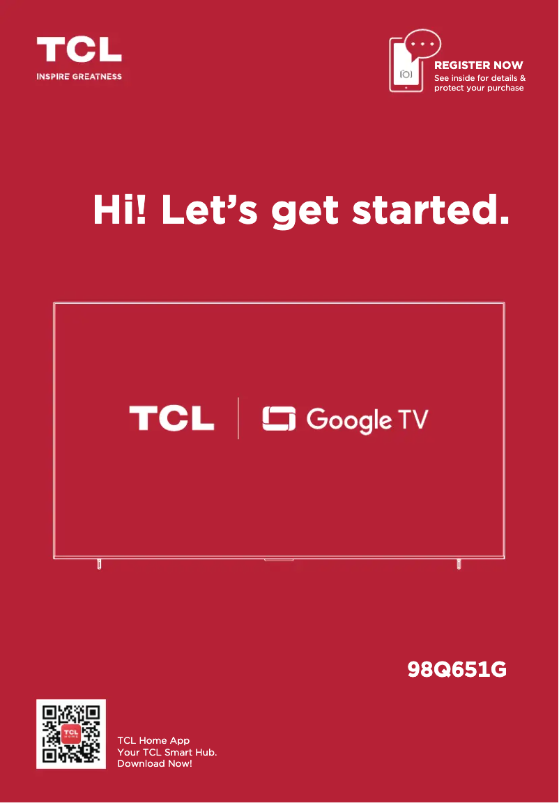 Page 1 of the manual User Manual TCL 98Q651G