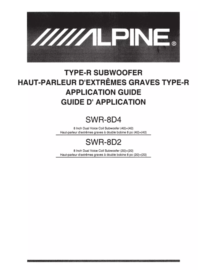 First page image of the manual for SWR-8D2