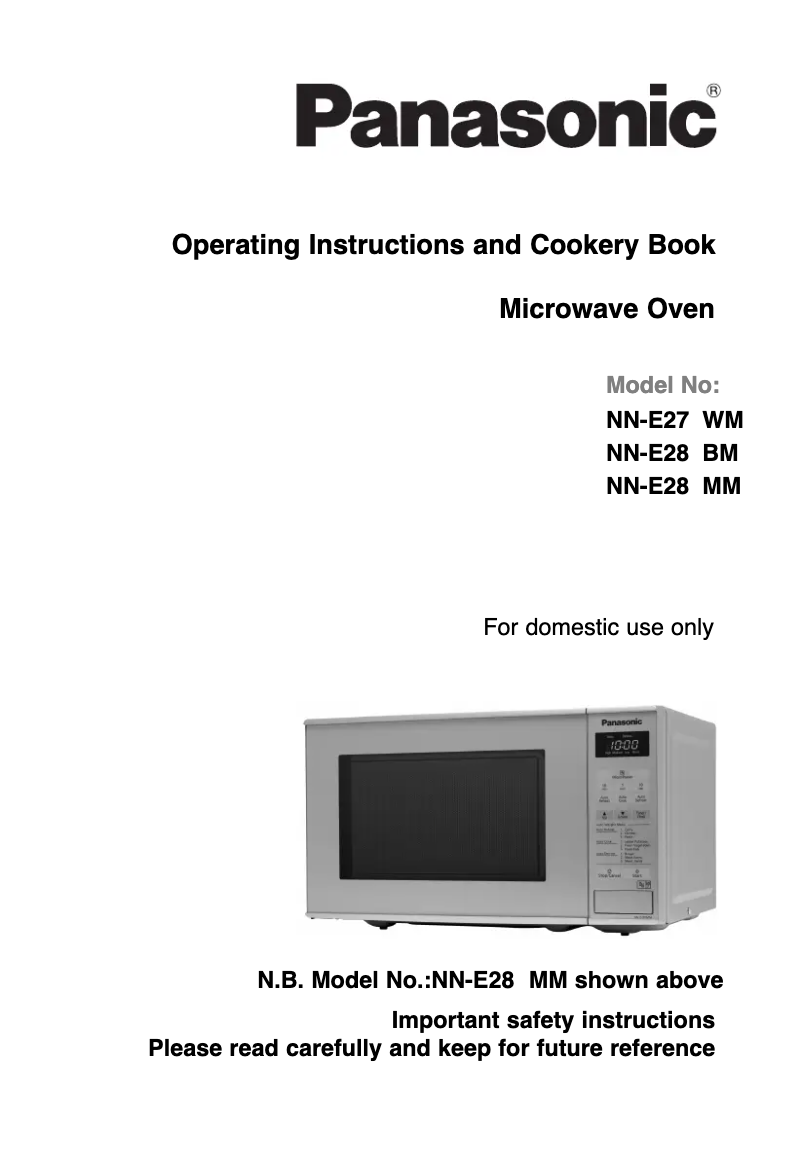 First page image of the manual for NN-E281BM