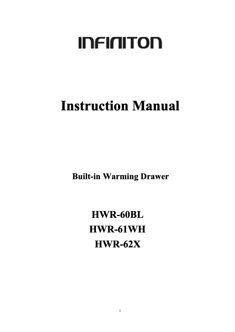 First page image of the manual for HWR-60BL