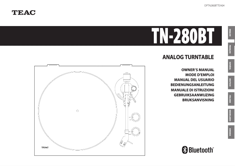Page 1 of the manual User Manual Teac TN-280BT