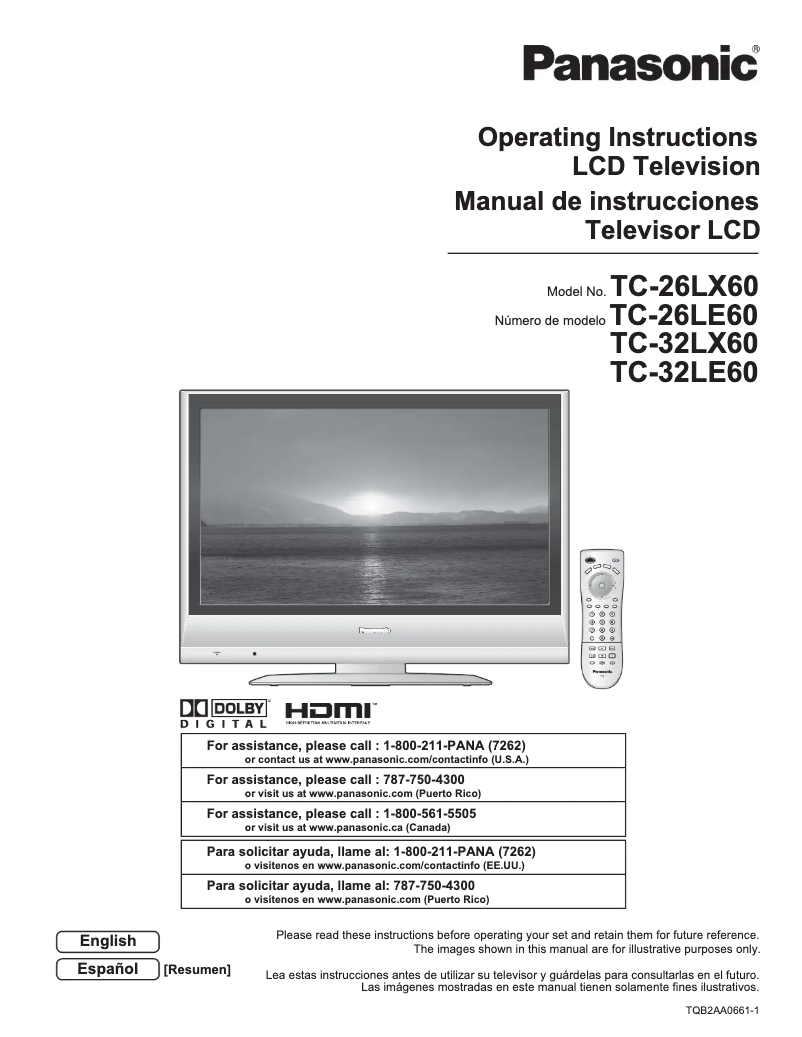 First page image of the manual for TC-32LE60