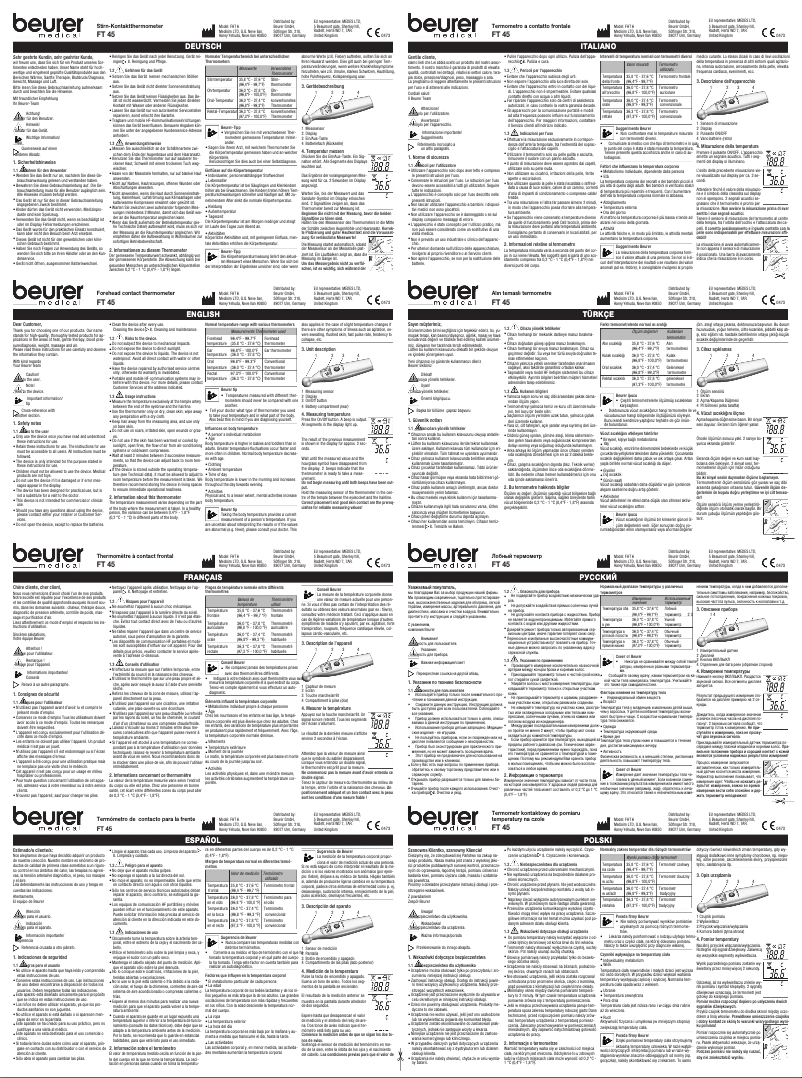 Page 1 of the manual User Manual Beurer FT 45