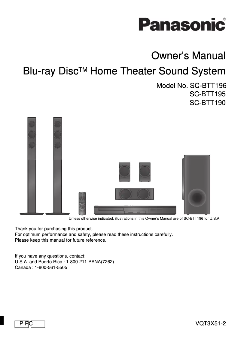 First page image of the manual for SC-BTT196