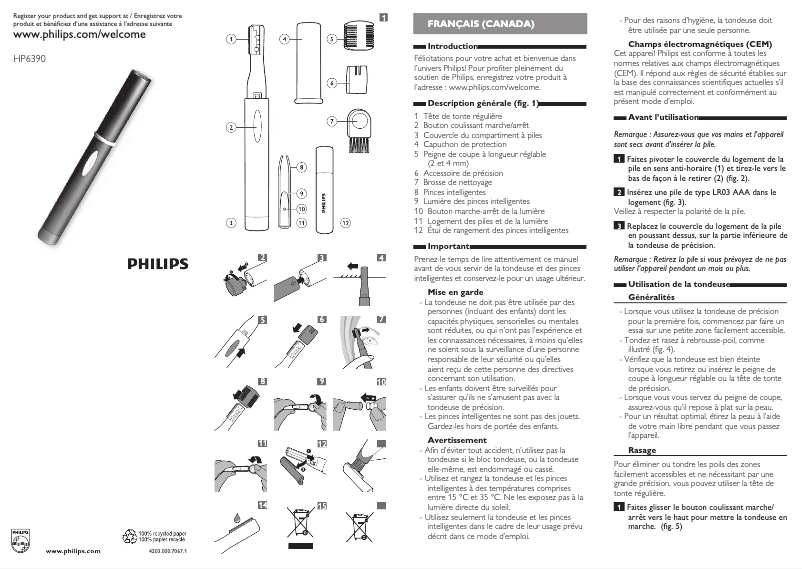 First page image of the manual for Precision Perfect HP6390