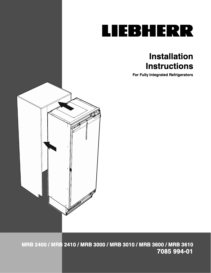 Page 1 of the manual Installation Guide Liebherr ERBhi 9670