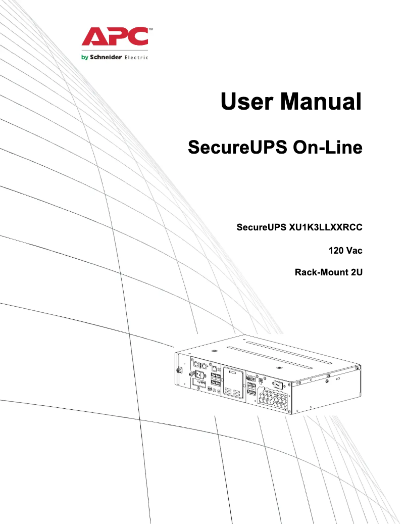 First page image of the manual for SecureUPS XU1K3LLXXRCC