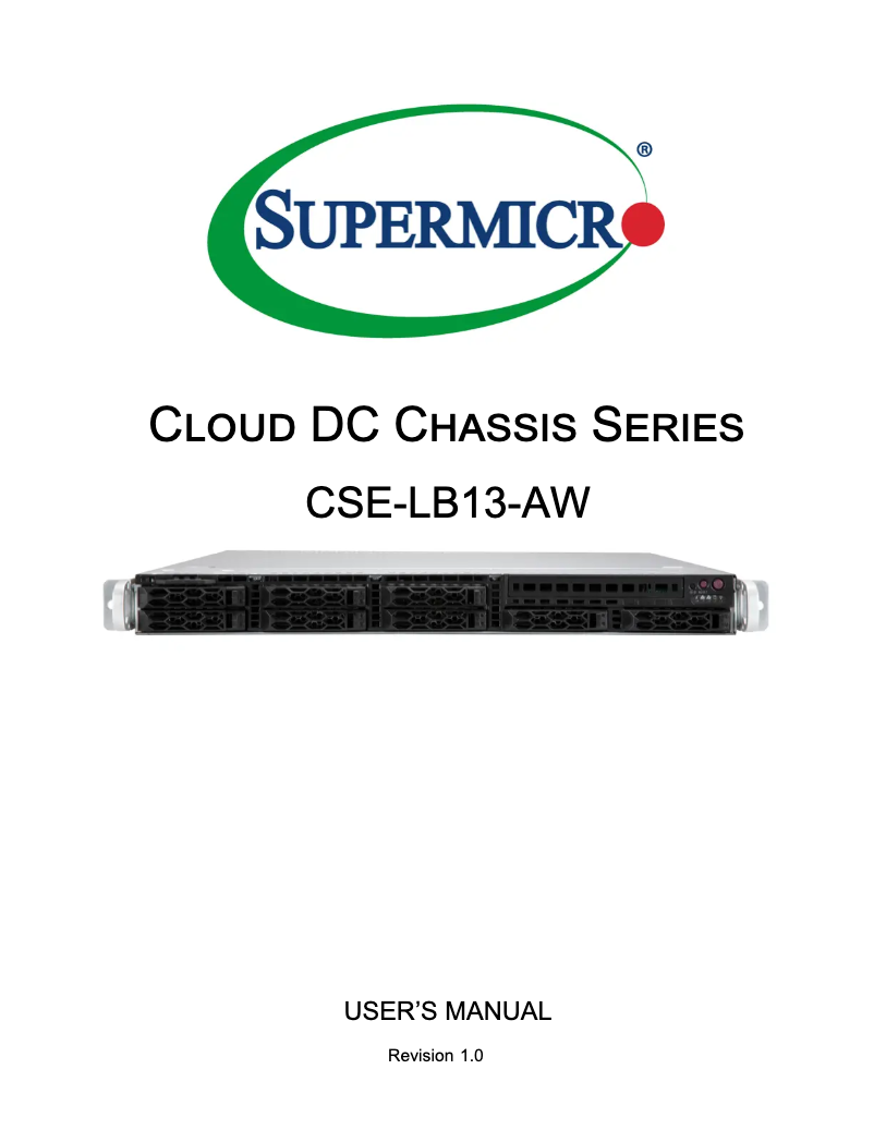 First page image of the manual for CSE-LB13AC2-R860AW